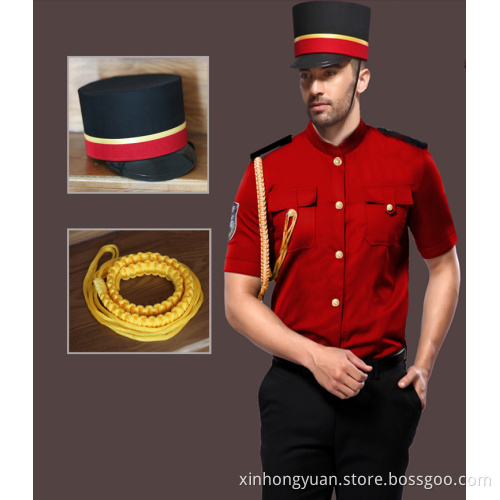 security guard uniform with shirt sleeve shirt and security cap